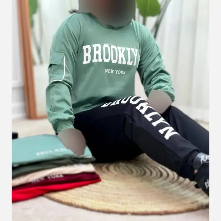 ست بلوز و شلوار زنانه مدل BROOKLYN جنس پنبه توکرکی فری سایز