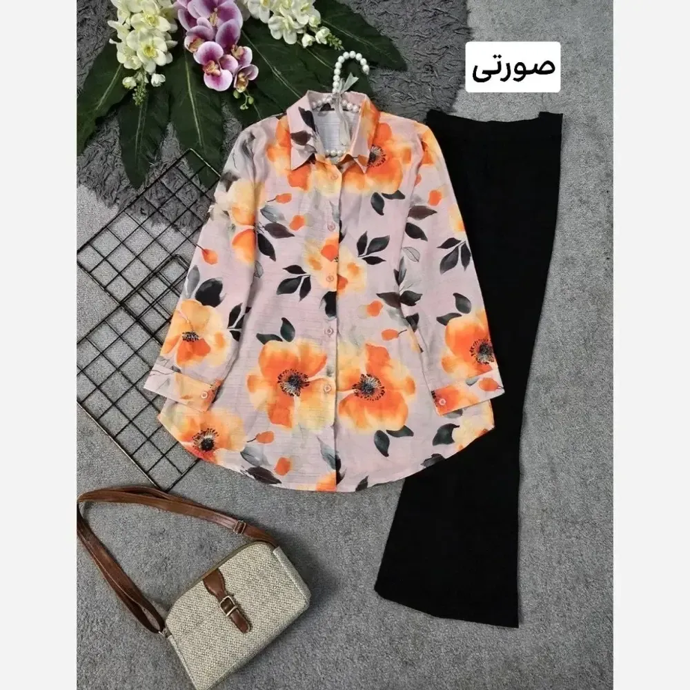ست تیشرت و شلوار زنانه جنس پنبه گلکسی رنگ مشکی فری سایز 36 تا 46