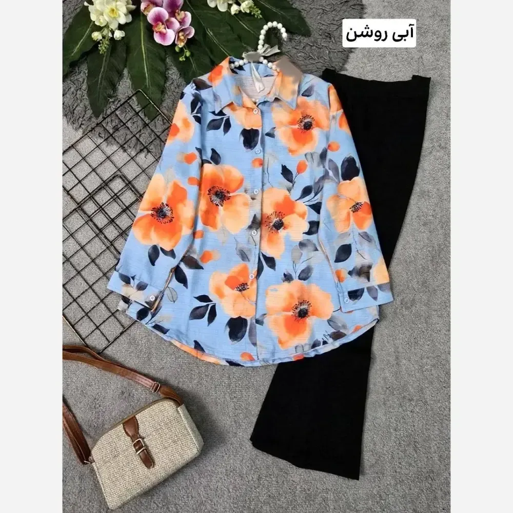 ست تیشرت و شلوار زنانه جنس پنبه گلکسی رنگ مشکی فری سایز 36 تا 46