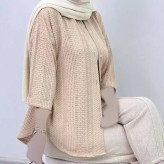 شومیز زنانه مدل مراکشی ابریشم آستین سه ربع فری سایز 36 تا 46