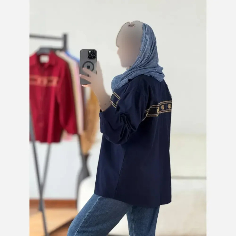 شومیز لینن زنانه مدل هدیه فری سایز تا 48