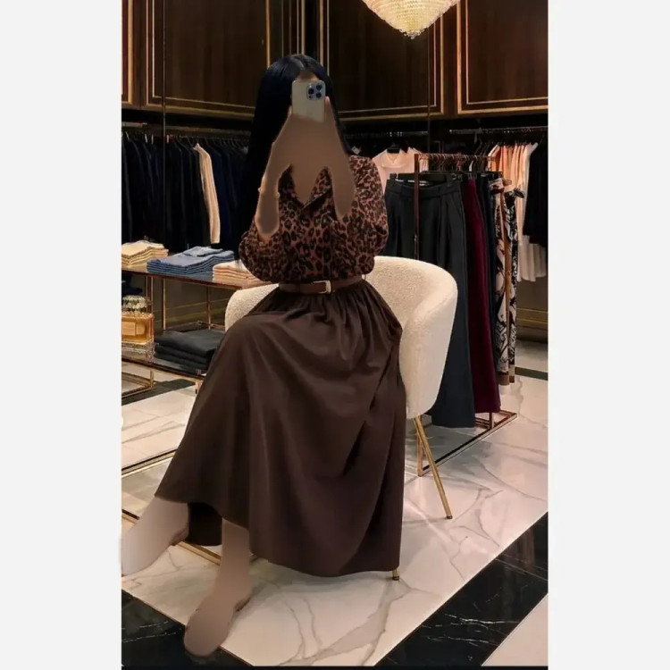 ست شومیز و دامن زنانه مدل فرناز جنس لینن و صوفیا