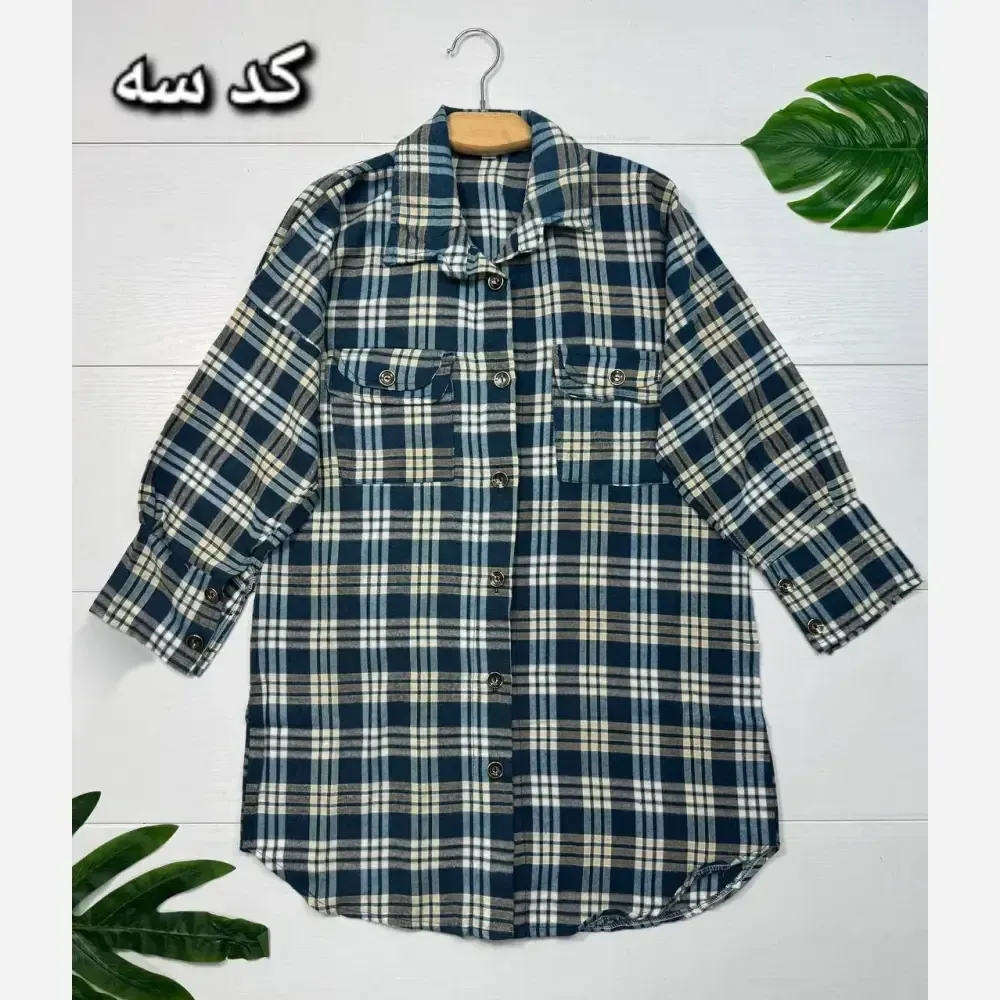 مانتو چهارخانه پشمی مدل فاخته زنانه در سایزبندی متنوع
