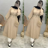 کفتان زنانه مدل آیوا رنگ کرم فری سایز 38 تا 46