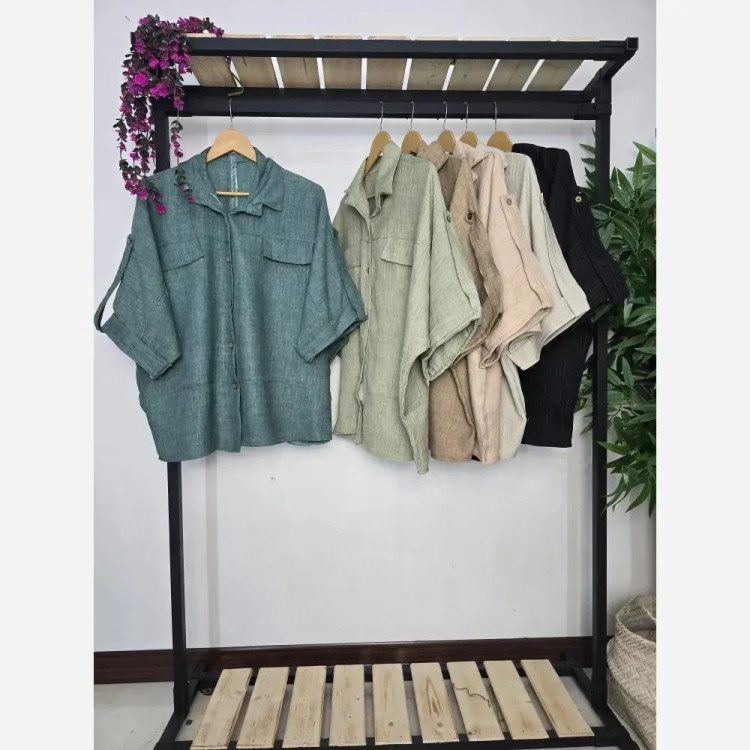 شومیز مانتویی کیمانو آبشار جنس شانتون پلاس فری سایز 38 تا 48