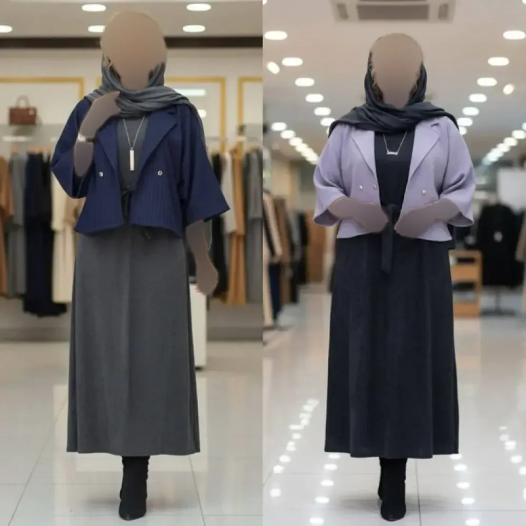 ست کت و سارافون زنانه مدل نگار جنس مخمل کبریتی و فلونزی فری سایز