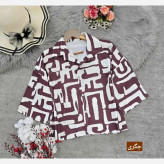 شومیز باکسی طرحدار مدل نیمه کیمونو جنس سوفیا ژاکارد فری سایز