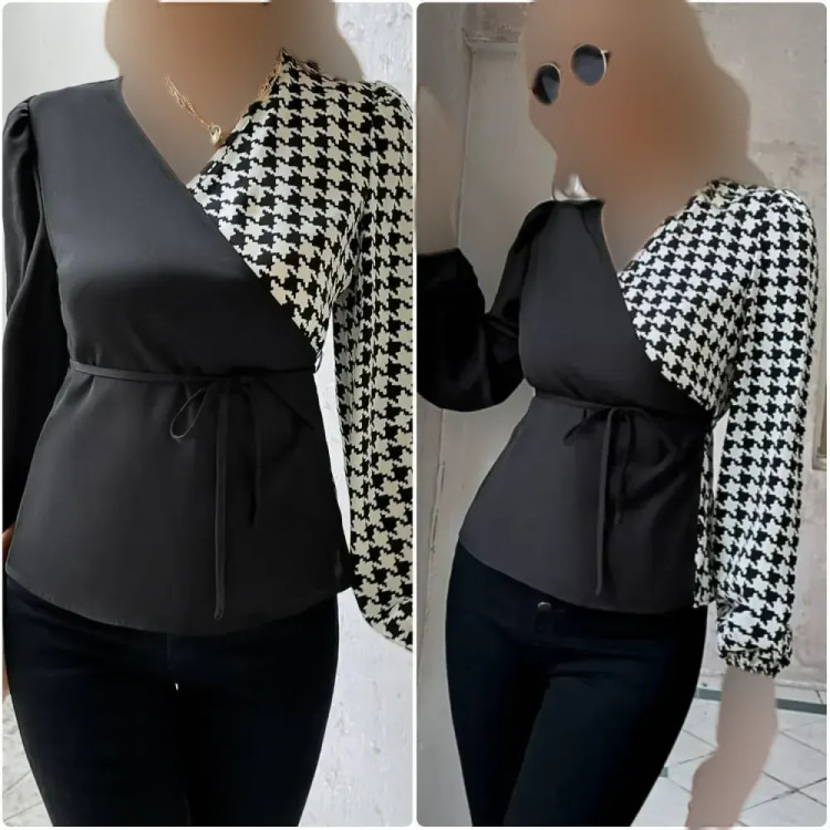 شومیز زنانه مدل رزیتا جنس الیزه فری سایز 36 تا 46 طرحدار
