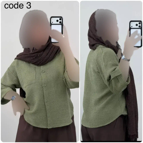 شومیز تک جیب زنانه جنس لنین پلاس کوکدوزی آستین پاگون دار فری سایز