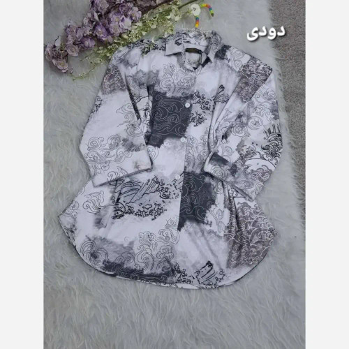 شومیز مانتو کیمونو مچ پاکتی جنس لاریس طرح ابر و بادی