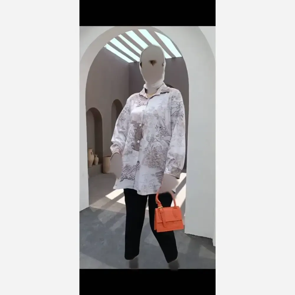 شومیز مانتو کیمونو مچ پاکتی جنس لاریس طرح ابر و بادی