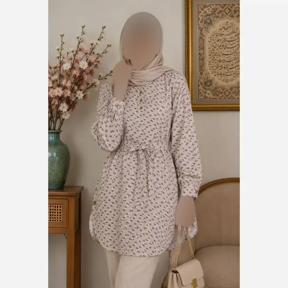 شومیز مانتو یقه گرد جنس لاریس در رنگبندی متنوع