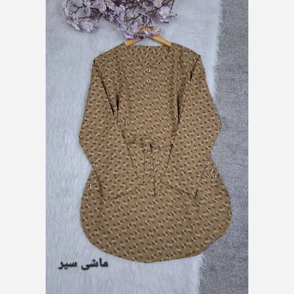 شومیز مانتو یقه گرد جنس لاریس در رنگبندی متنوع