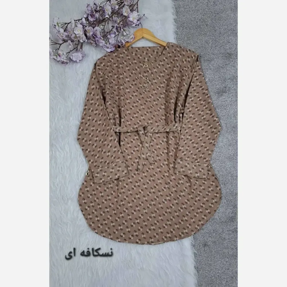 شومیز مانتو یقه گرد جنس لاریس در رنگبندی متنوع