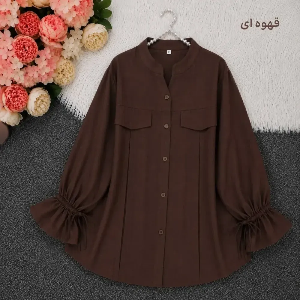مانتو داکرون آستین عروسکی زنانه در 8 رنگ متنوع سایز 38 تا 48
