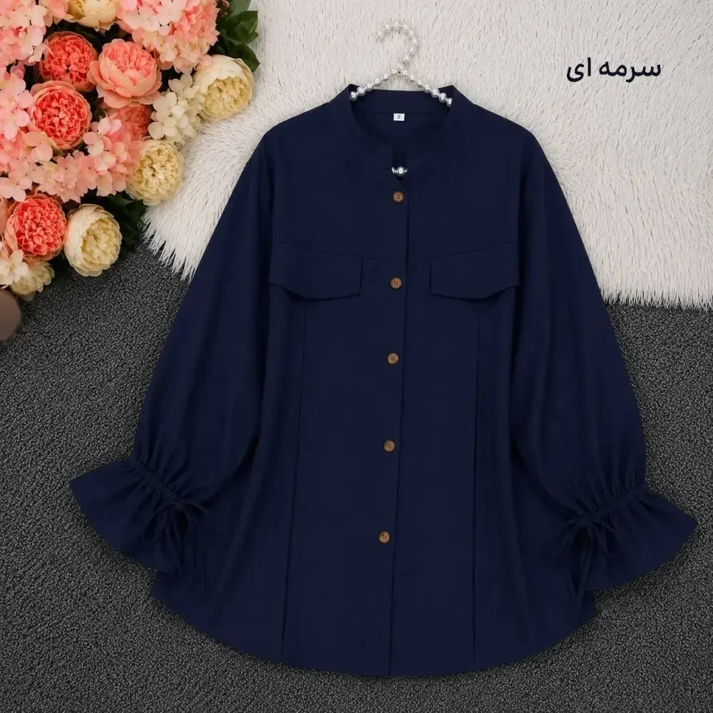 مانتو داکرون آستین عروسکی زنانه در 8 رنگ متنوع سایز 38 تا 48