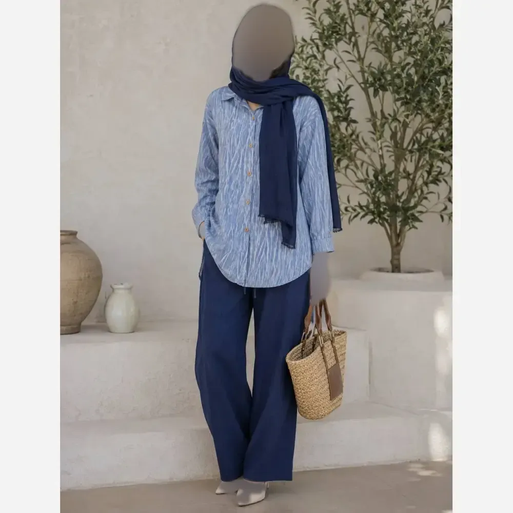ست شومیز و شلوار زنانه جنس لاریس درجه یک سایز 38 تا 48