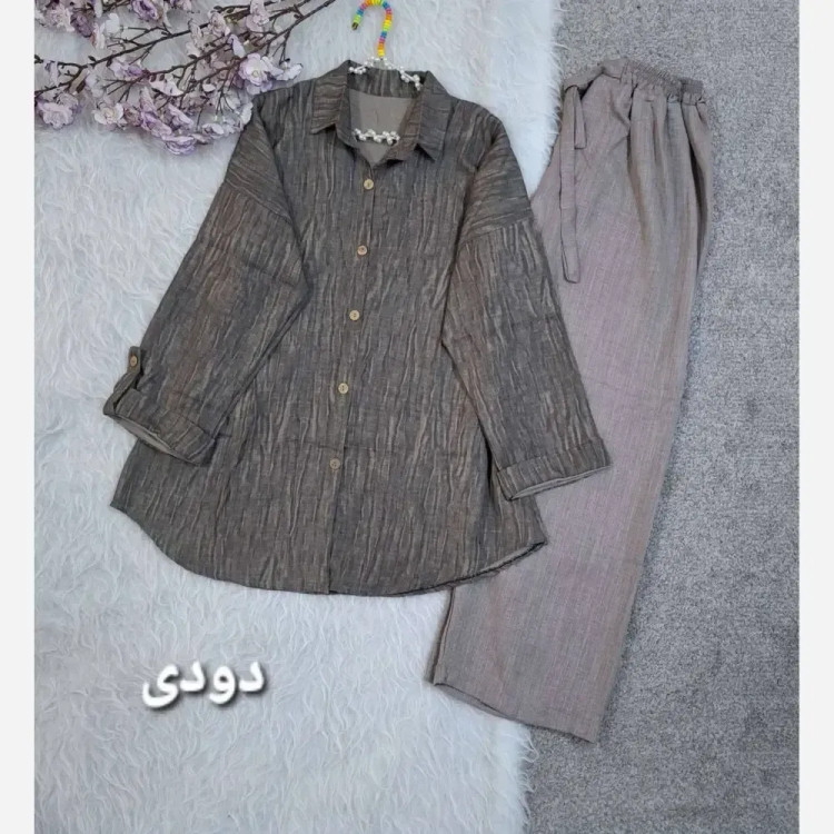ست شومیز و شلوار زنانه جنس لاریس درجه یک سایز 38 تا 48
