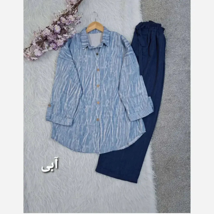 ست شومیز و شلوار زنانه جنس لاریس درجه یک سایز 38 تا 48