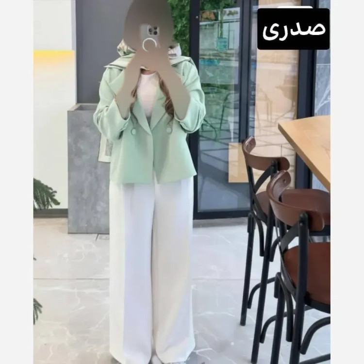 کت و شلوار زنانه مدل پریناز جنس مازراتی فری سایز تا 46