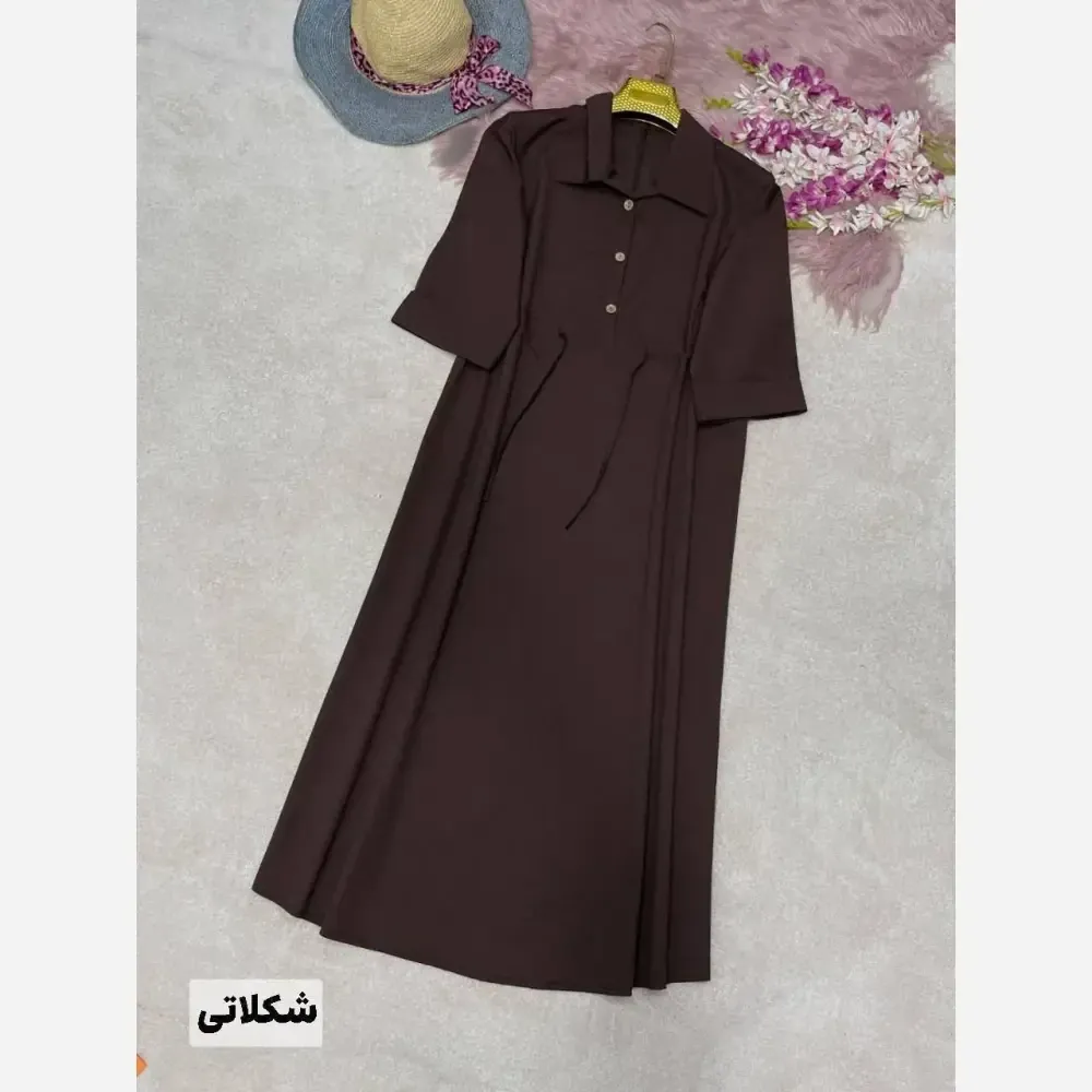 پیراهن لنین زنانه مدل سالومه فری سایز مناسب بارداری و شیردهی