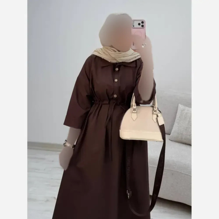 پیراهن لنین زنانه مدل سالومه فری سایز مناسب بارداری و شیردهی