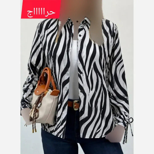 شومیز زنانه کرپ بوگاتی آستین گرهدار فری سایز تا 48