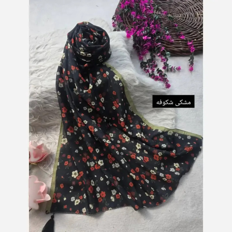 شال نخی اسلپ طرحدار مدل بهدخت ابعاد 180 در 67 سانتیمتر