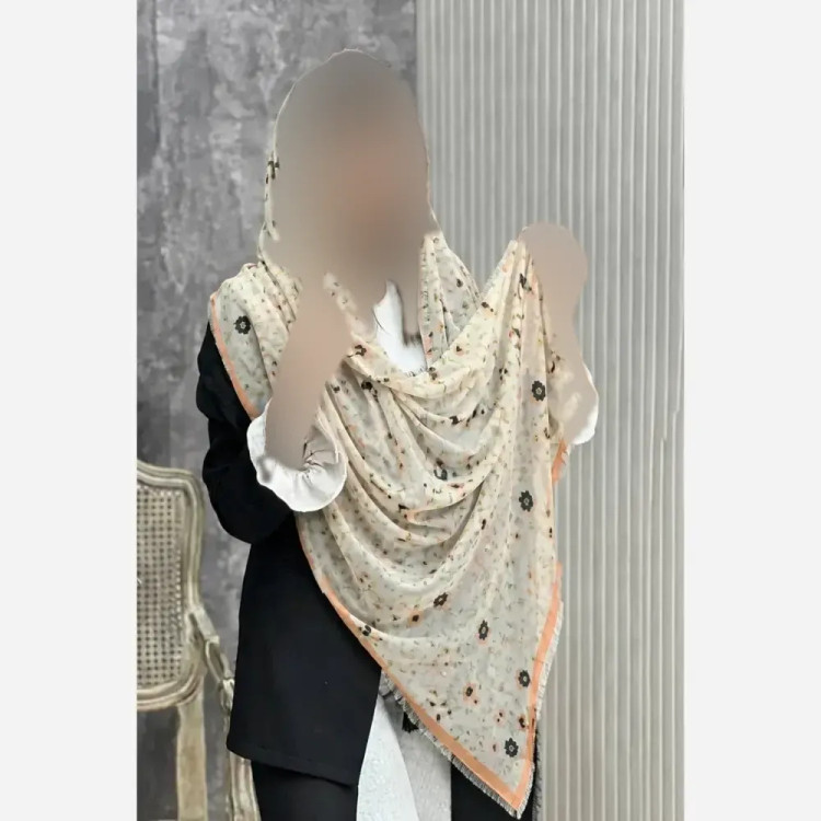 شال نخی اسلپ طرحدار مدل بهدخت ابعاد 180 در 67 سانتیمتر