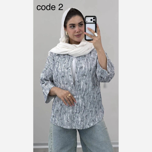 شومیز زنانه مدل میونا جنس ینزی نگین دار فری سایز 36 تا 46