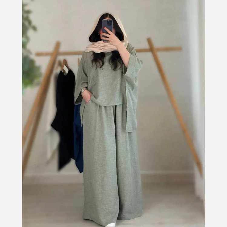 ست شومیز و شلوار زنانه مدل اسپنیش جنس شانتون کوکدوزی فری سایز 36 تا 46