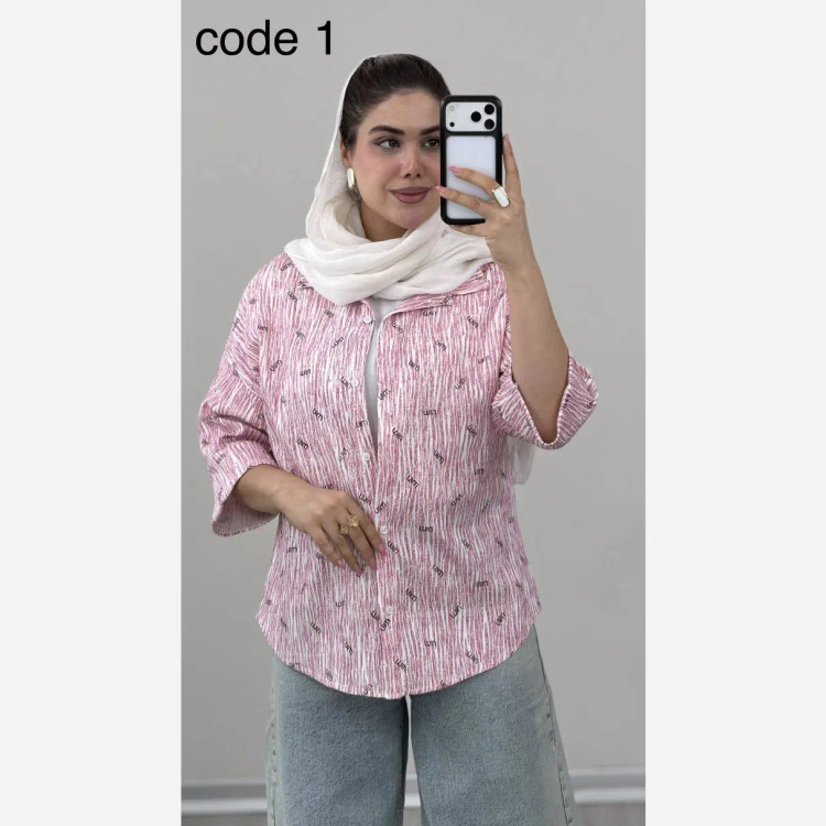 شومیز زنانه مدل میونا جنس ینزی نگین دار فری سایز 36 تا 46