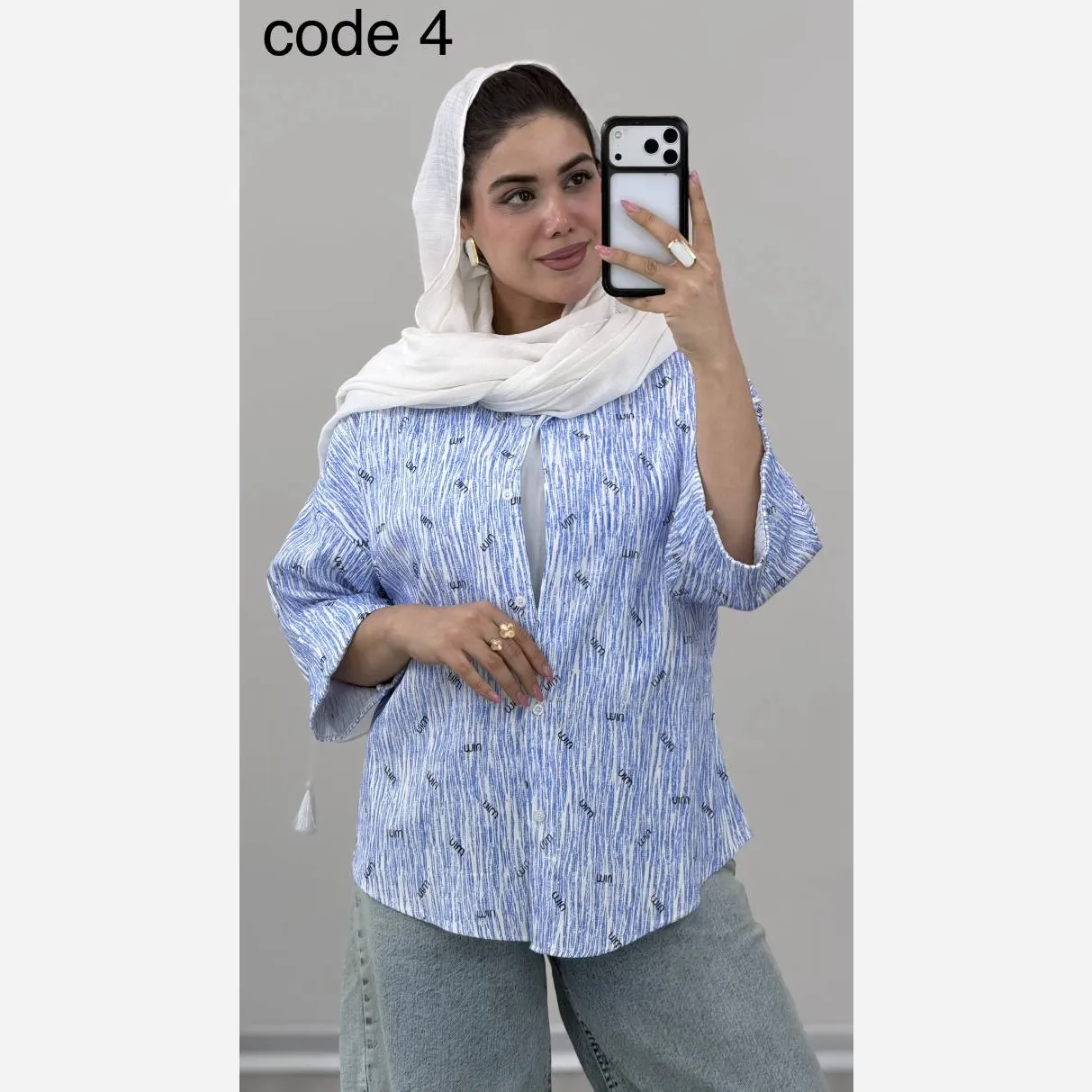 شومیز زنانه مدل میونا جنس ینزی نگین دار فری سایز 36 تا 46