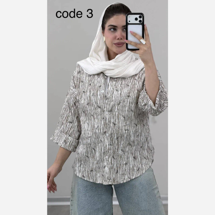 شومیز زنانه مدل میونا جنس ینزی نگین دار فری سایز 36 تا 46