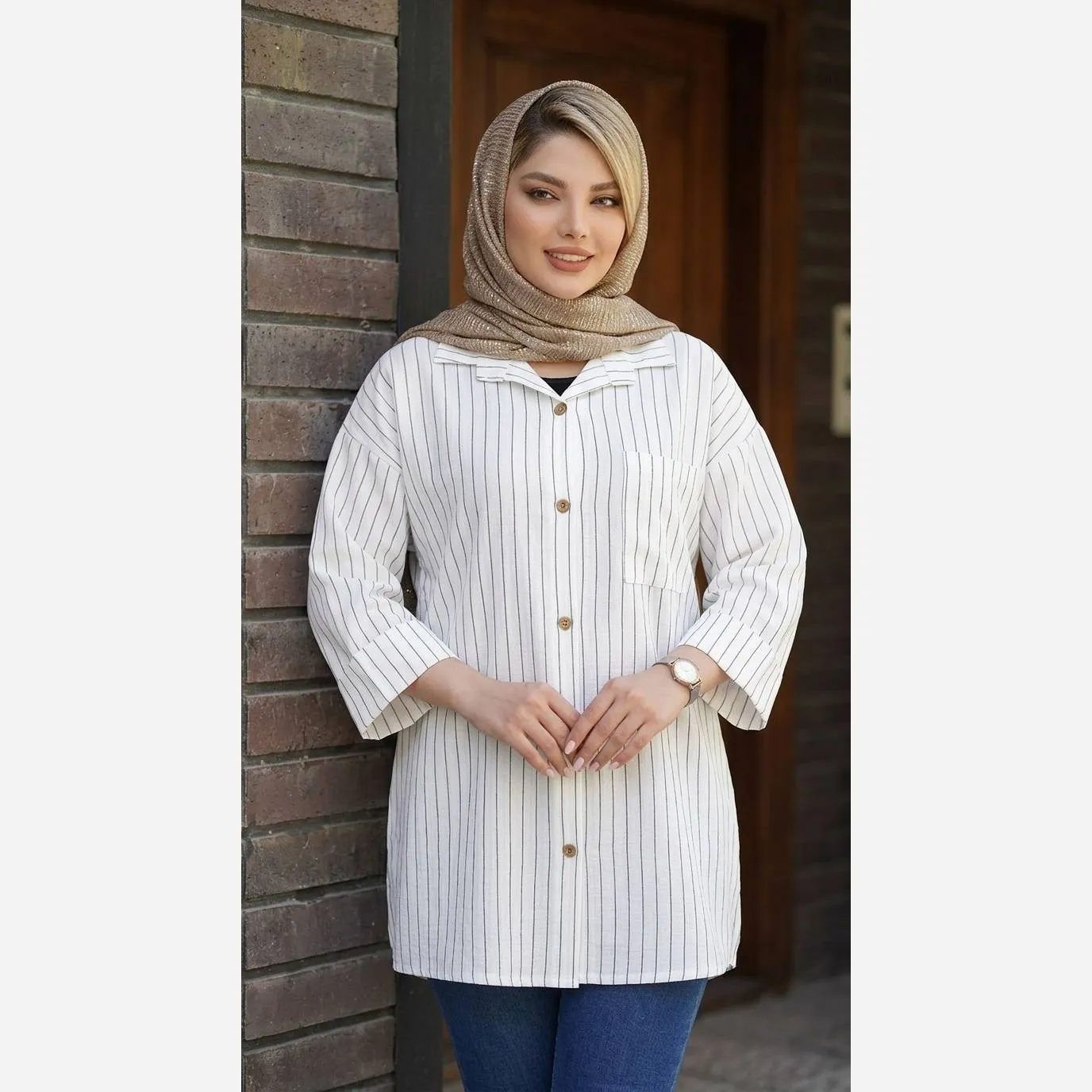 شومیز مانتویی مراکشی دیپلمات درجه یک فری سایز