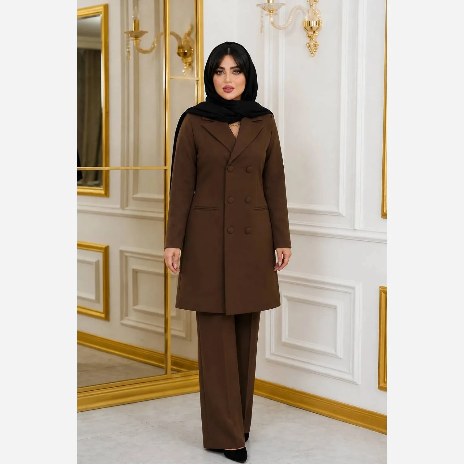 مانتو شلوار مازراتی مدل آسمان کت و شلوار زنانه