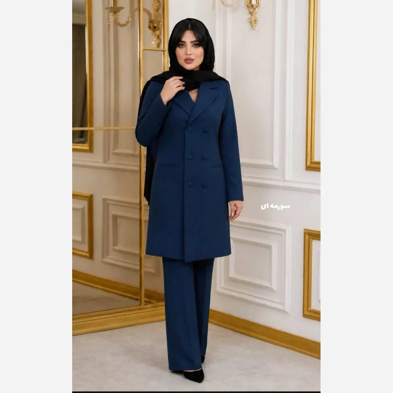 مانتو شلوار مازراتی مدل آسمان کت و شلوار زنانه