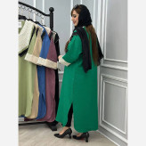 پیراهن کفتان زنانه شانتون رگه ای خرجکار هندی فری سایز