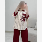 ست شومیز شلوار لنین بیسکویتی و شانتون مدل نوگل سایز 38 تا 46