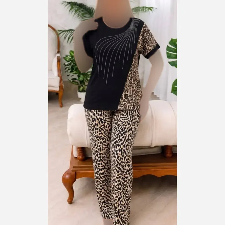 ست بلوز و شلوار زنانه قواره دار ویسکو الیزه فول کش سایز فری 38 تا 50