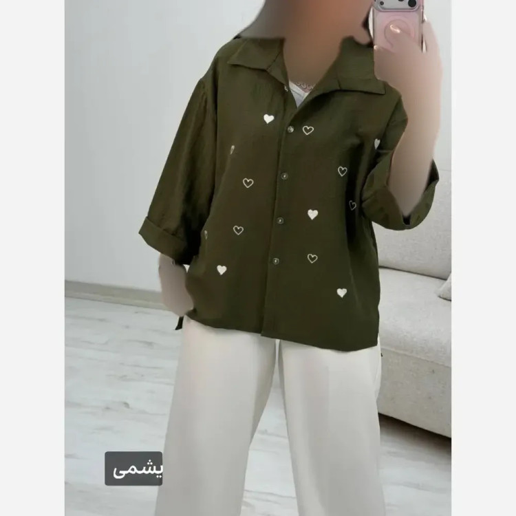 شومیز جاذبه قلبی جنس ینزی پفکی فری سایز
