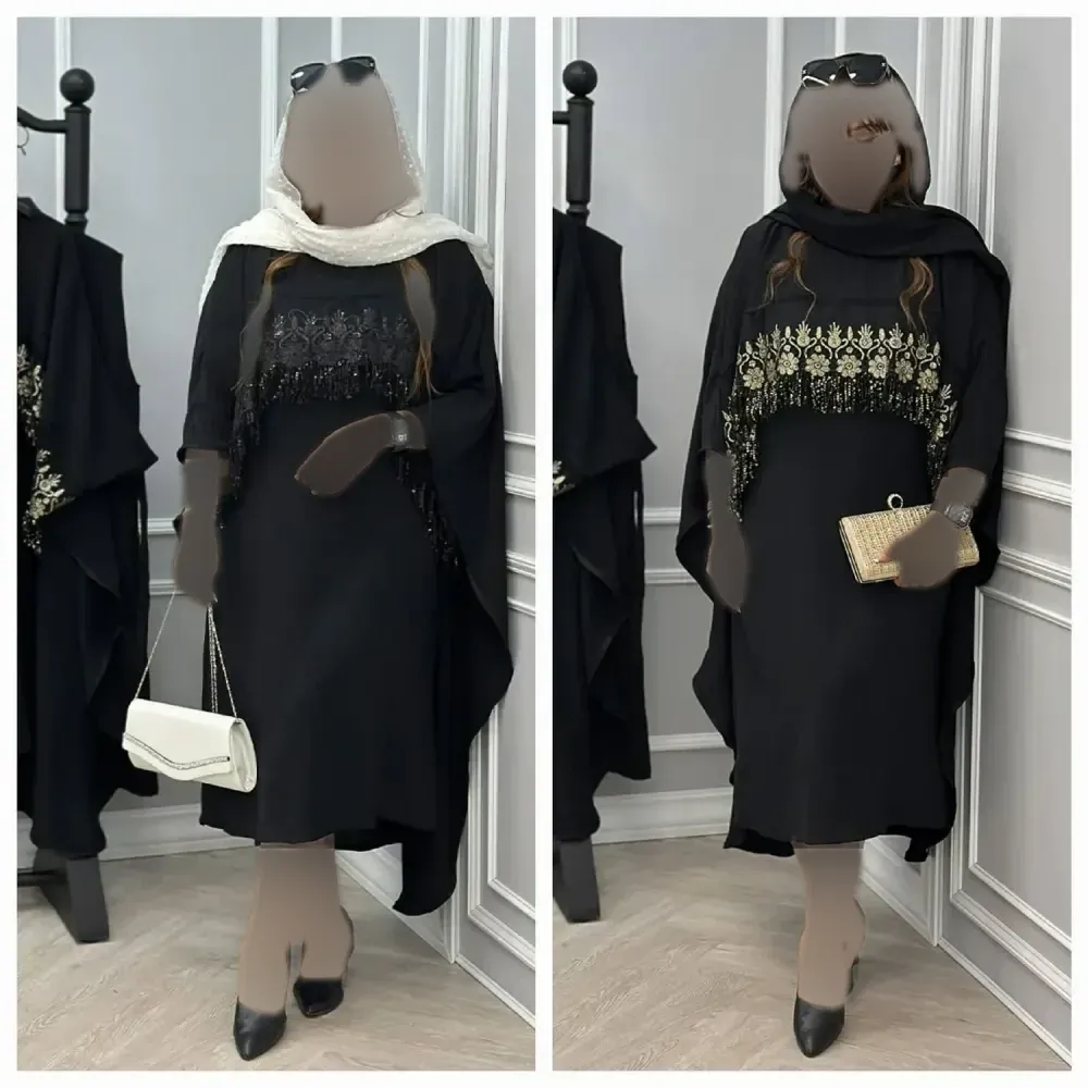 ست پیراهن رویه دار فاخر جنس کرپ بوگاتی رنگ طلایی سایز فری 38 تا 48