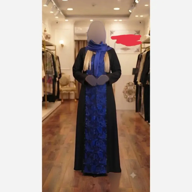 ماکسی پیراهنی ماهک کراش و گیپور فری سایز