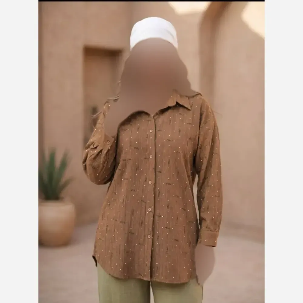 شومیز مانتویی حنانه جنس السا کراش اکلیلی سایز 40 تا 48