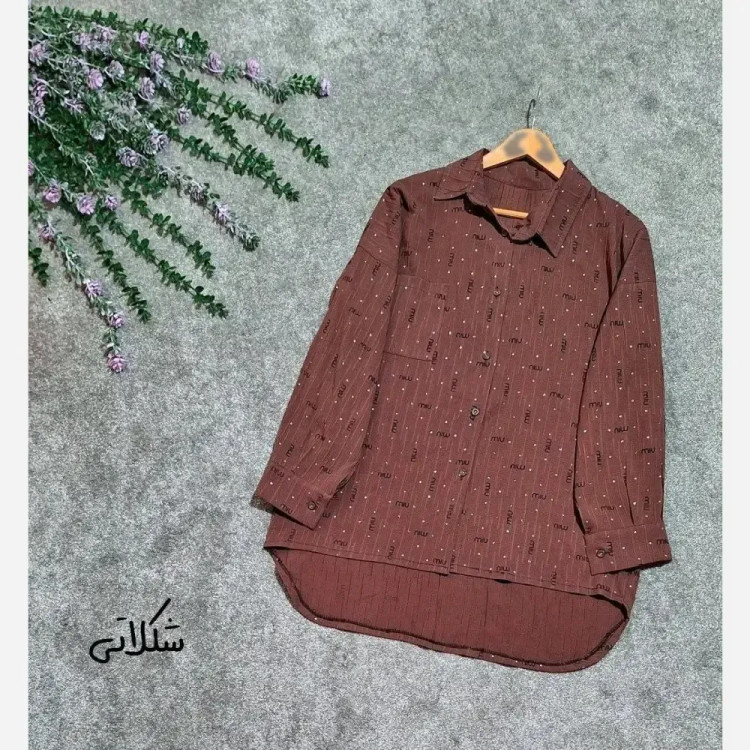 شومیز مانتویی حنانه جنس السا کراش اکلیلی سایز 40 تا 48