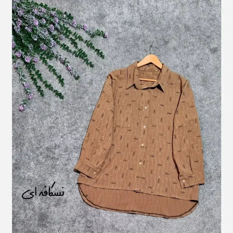 شومیز مانتویی حنانه جنس السا کراش اکلیلی سایز 40 تا 48