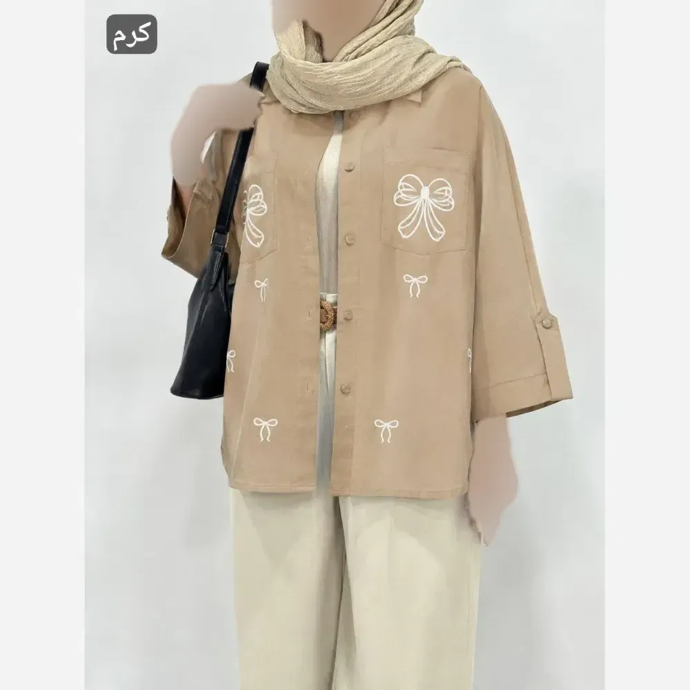 مانتو کتان وانیل پنبه اعلا فری سایز دو جیب کاربردی