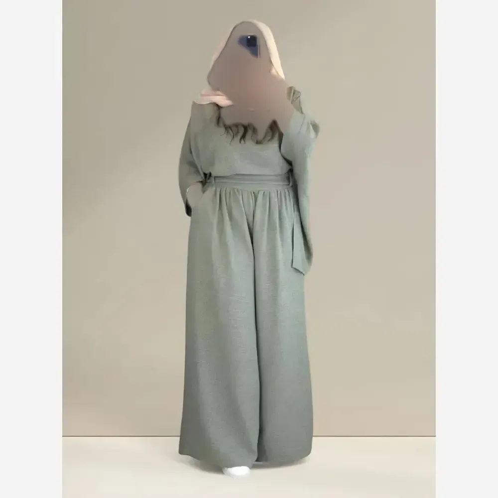 ست شومیز و شلوار زنانه جنس شانتون طرح کاشی فری سایز