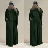 ست شومیز و شلوار زنانه جنس شانتون طرح کاشی فری سایز