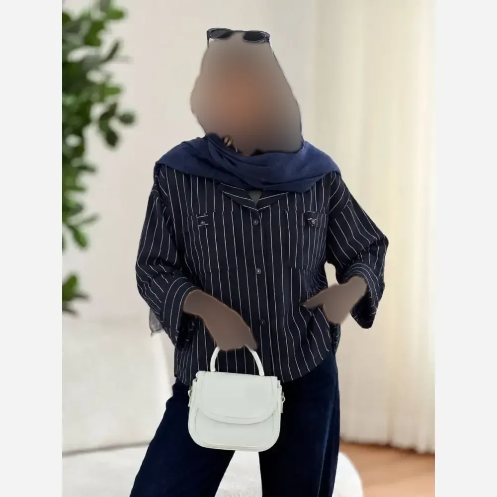 شومیز مانتویی صنم جنس شانتون دیپلمات دو جیب فری سایز